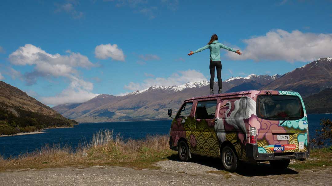 nachhaltig vanlife Neuseeland berge see Panorama Podcast